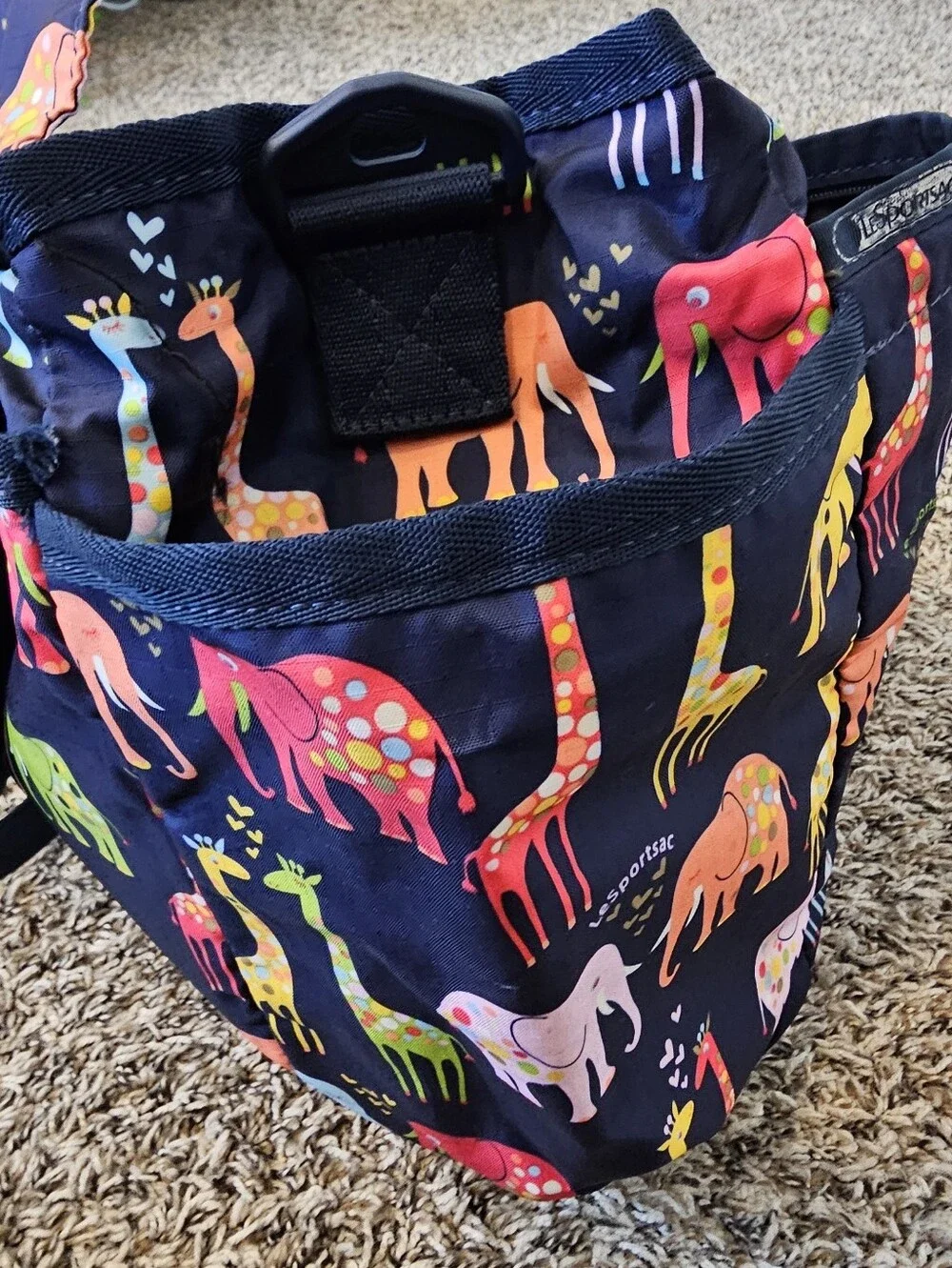 LeSportsac Ryan Neutral Diaper Bag Animal Print